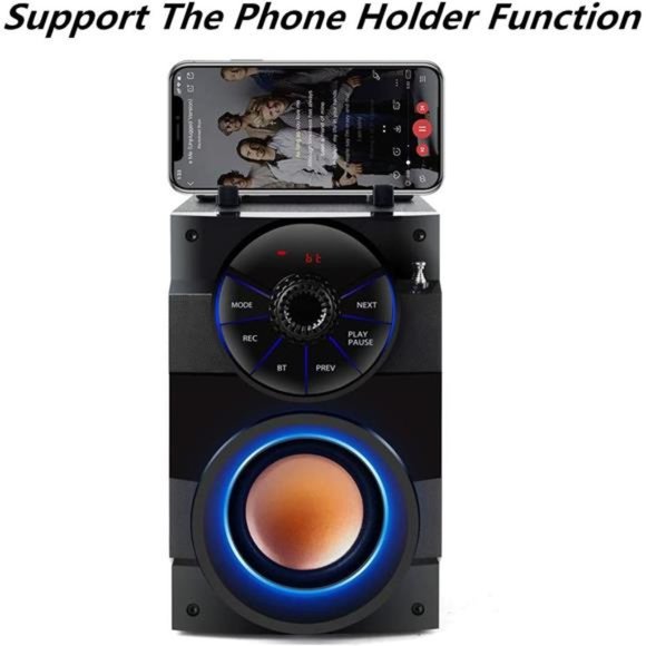 Bluetooth, Portable Wireless Speaker with Subwoofer Heavy Bass,2 Loud ,LED Light - Picture 2 of 6